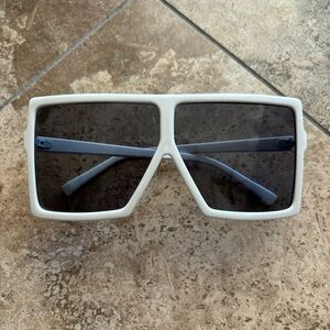 Oversized Statement White Sunglasses